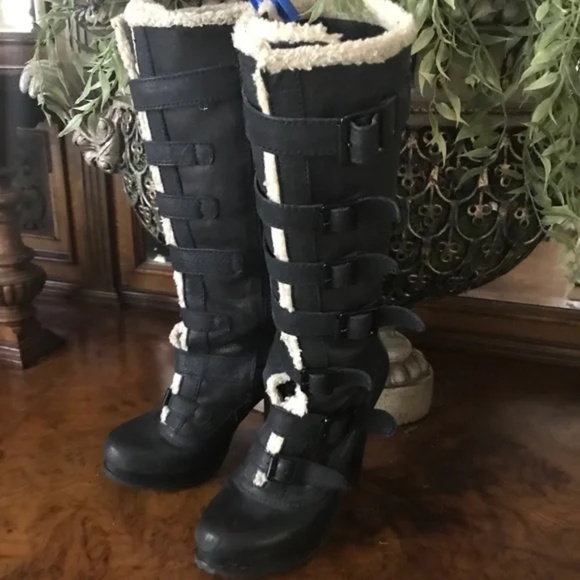 REPORT BLACK LEATHER BOOTS SZ 9. GREAT CONDITION - Picture 2 of 8